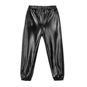 ❤️ ART CLASS Black Faux Leather Kids Joggers Size 6